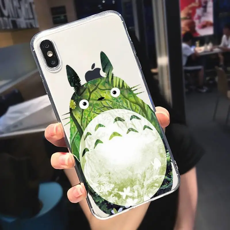 

Totoro Miyazaki Hayao Phone Case Transparent soft For iphone 5 6 7 8 11 12 s c se plus mini x xs xr pro max cover shell funda