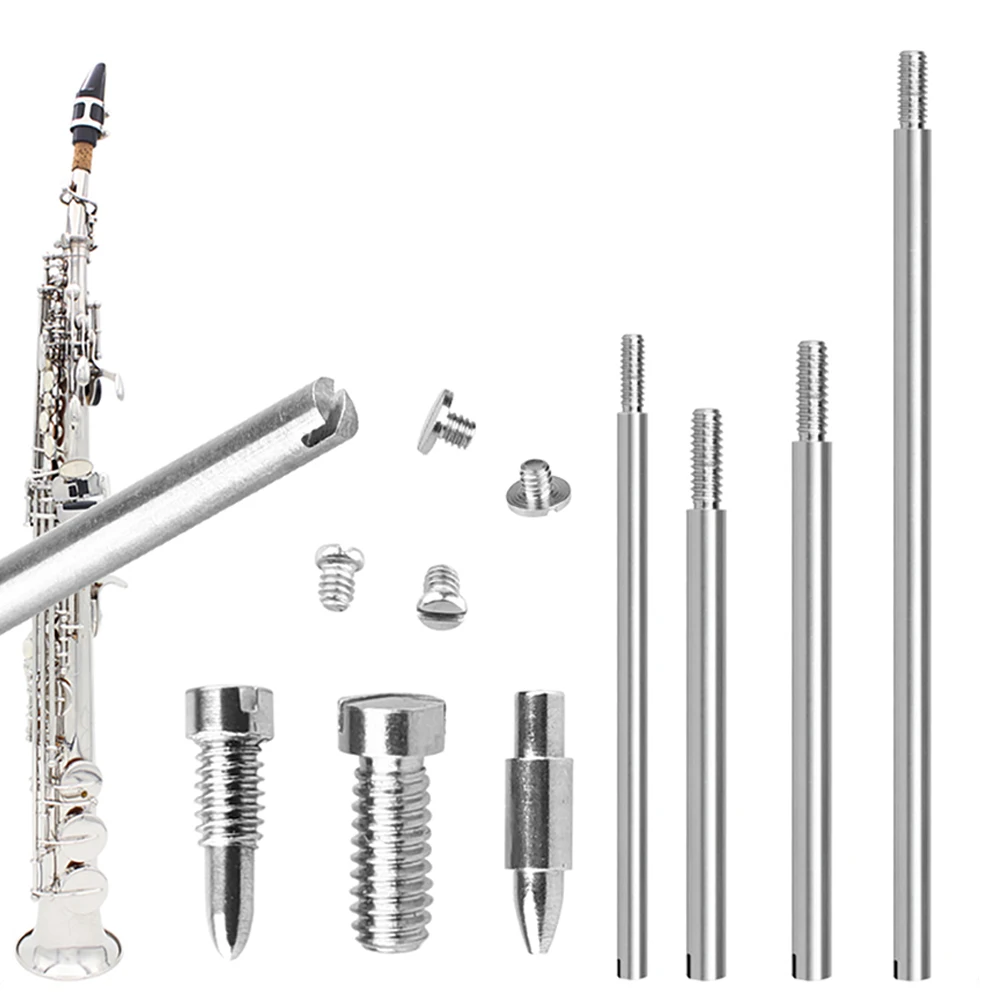 Acessórios para Saxofone Soprano de Aço Instrumento de Sopro Peças de Reposição Kit de Ferramentas para Reparo de Saxofone com 57 Lâmpadas