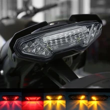 Luz LED roja de freno para motocicleta, luz trasera de señal de giro amarilla, color negro humo/claro, para Yamaha MT-09, MT-10, FZ-09