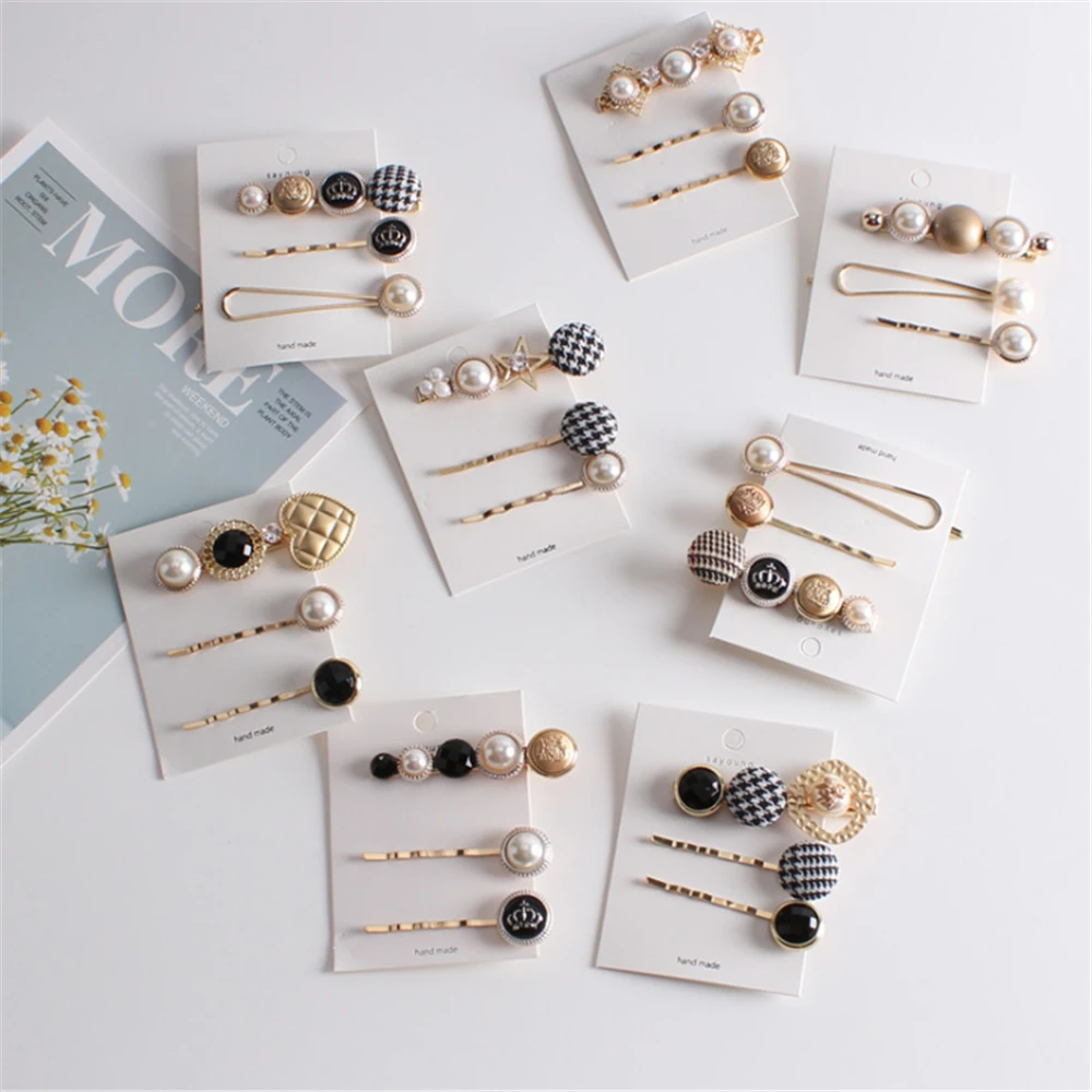 3 шт./компл. модные подражание жемчужина заколки для волос женщин аксессуары