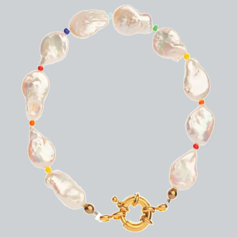 Ожерелье женское с пресноводным жемчугом короткое колье-чокер в стиле барокко