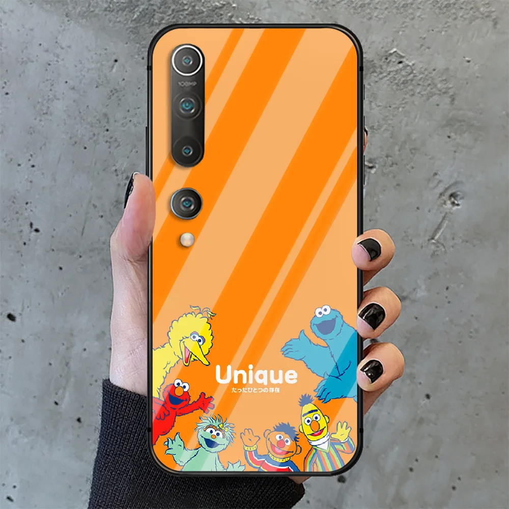

Sesame Street Cute Cookie Monster Phone Tempered Glass Case Cover for Xiaomi Mi A MAX X POCO M Note 3 9 10 11 i T Pro Lite Black