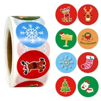100 500pcs cute christmas sticker christmas theme seal labels stickers for gift baking package envelope stationery decor 1 inch