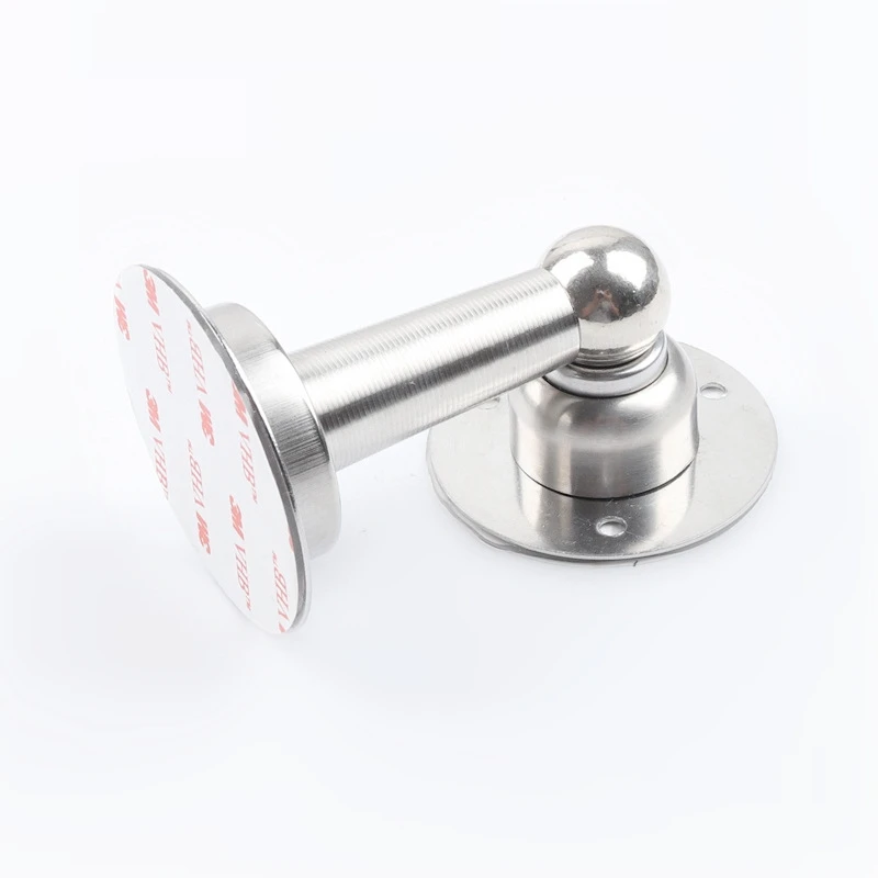 

Vacclo 1pc Magnetic Door Stopper Stainless Steel Holder Catch Floor Door Holder Doorstop Double-Sided Adhesive Tape Stopper