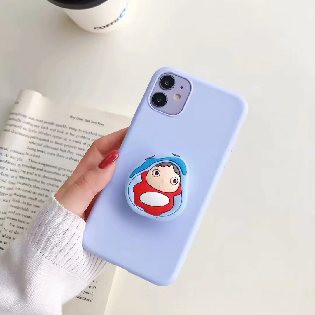 3d silicone cartoon phone holder case for xiaomi redmi 5 plus 4x 4a 5a 6a 7a 8a note 4 5 6 7 8 pro s2 cute avocado stand cover free global shipping