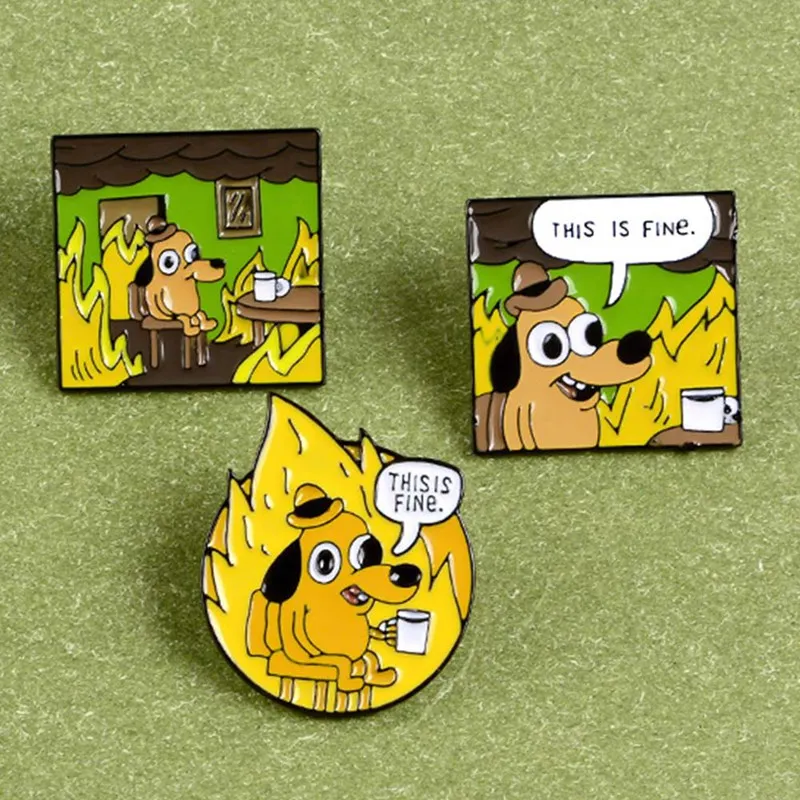 Это прекрасно эмаль на булавке заказ Пёс из мультфильма Броши рубашка сумка