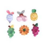 10pcs resin mini compact cute flatback charms grape pineapple cherry pendant diy ear stud bracelet necklace material accessories