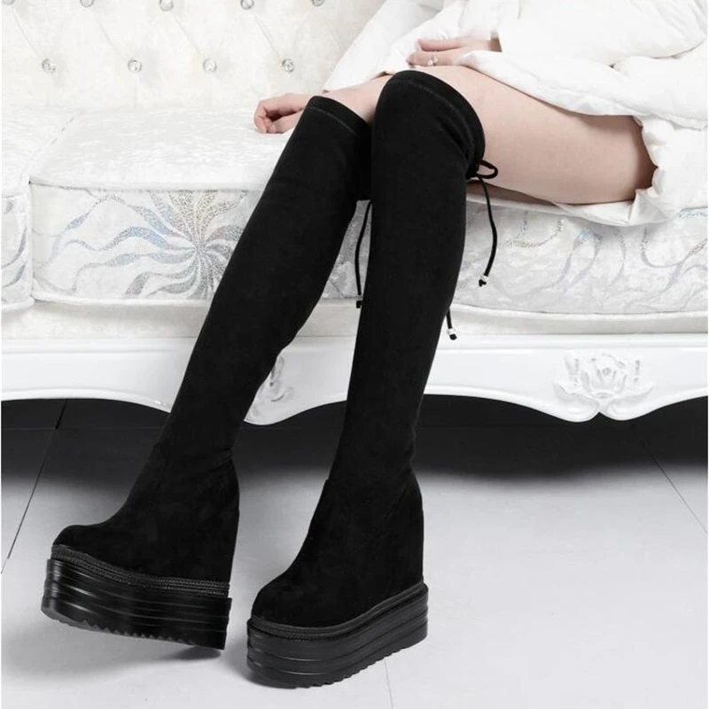 Сапоги выше колена Женская осенне зимняя женская обувь новая бархатная на