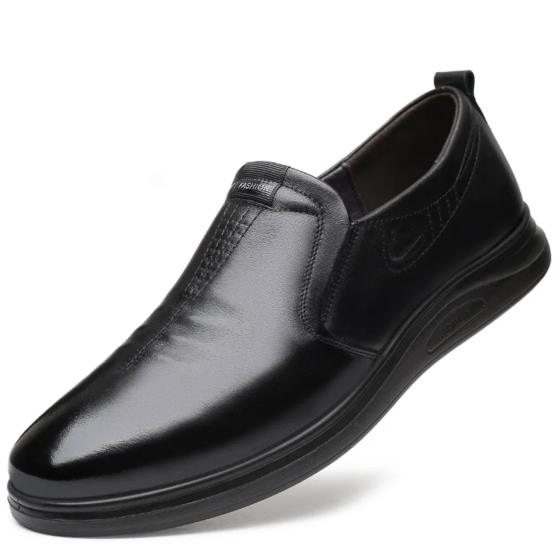 

Middle-Aged and Elderly Leather Soft Bottom Daddy's Shoes All-Match Breathable Leather Shoes Men's Casual Shoes One Pedal Loafer