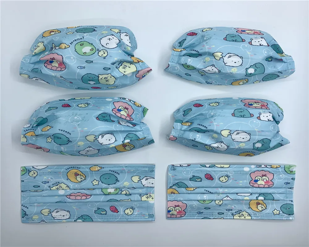 

Children Adult Cartoon Mouth Mask Mascara Cute Kawaii Anime Design 3-layer Non-woven Filter New Sumikkogurashi Girl Face Mask