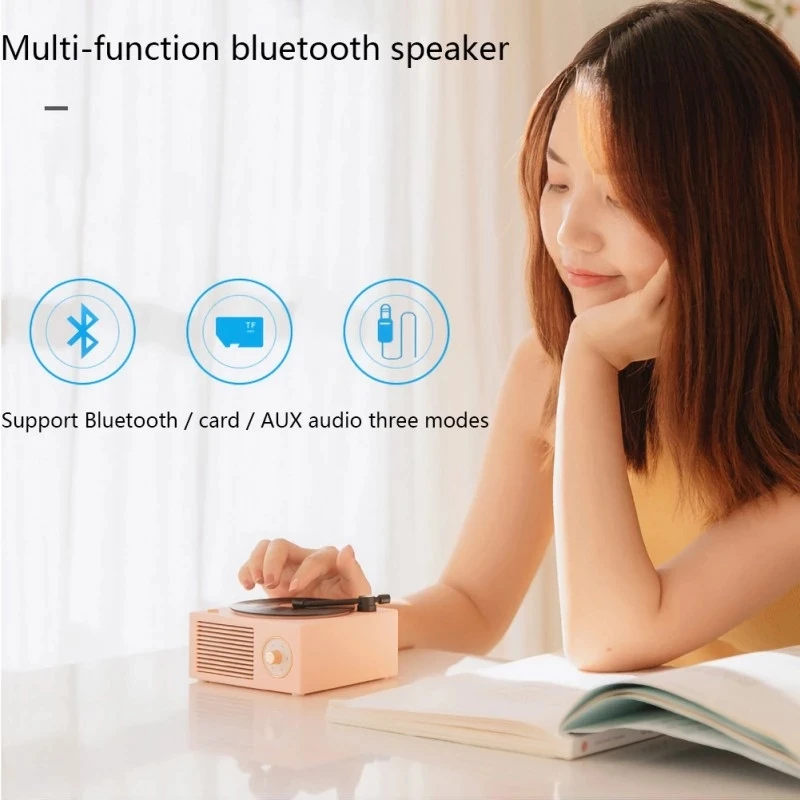 Виниловый Bluetooth-динамик в стиле ретро настольный беспроводной музыкальный центр