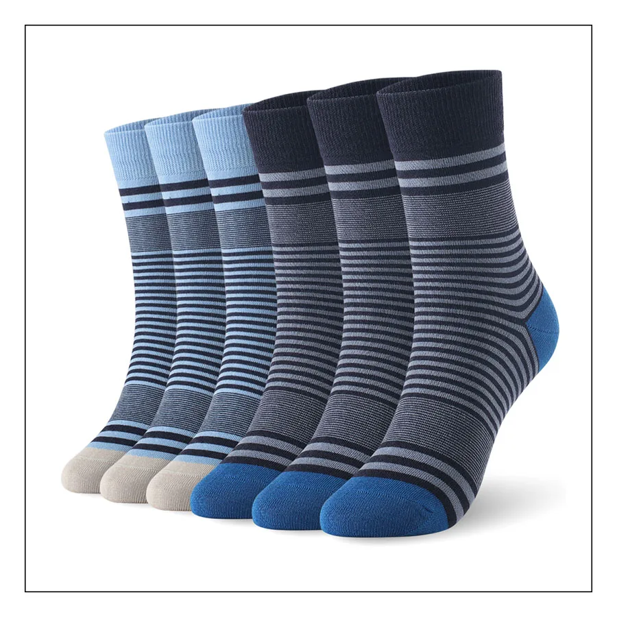 Men cotton socks stripped man large size socks 6pairs/lot UK SIZE 7-11 EUR SIZE 40-46 1002 VKMONY