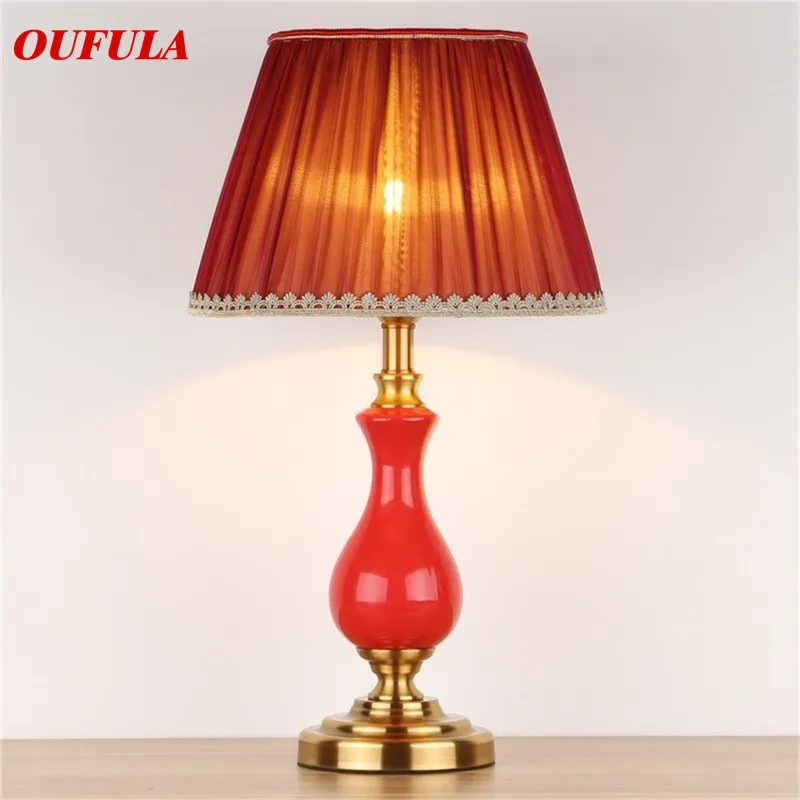 

OULALA Ceramic Table Lamps Desk Luxury Modern Contemporary Fabric for Foyer Living Room Office Creative Bed Room Hotel