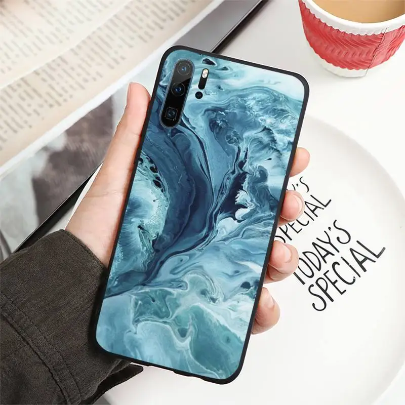 

Blue Marble art pattern Phone Case For Huawei honor Mate P 10 20 30 40 i 9 8 pro x Lite smart 2019 nova 5t