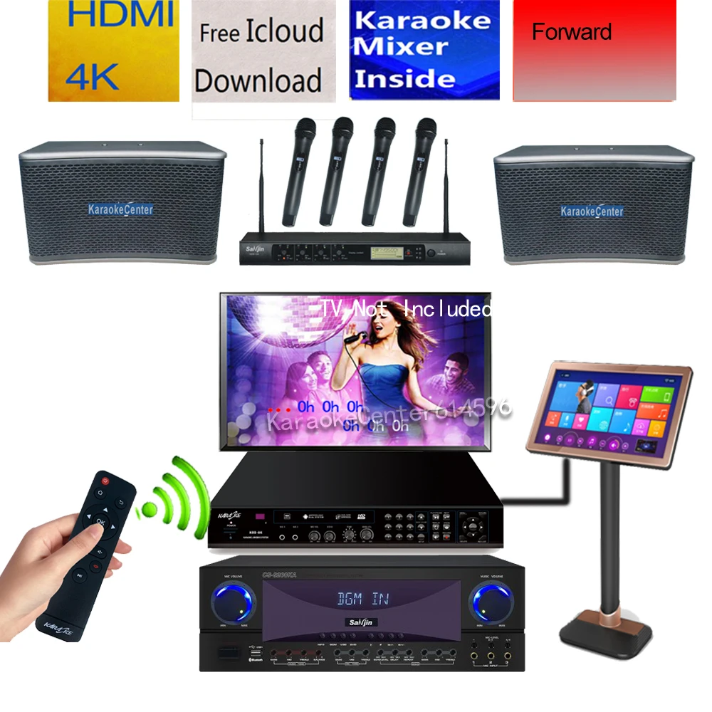 6 ТБ HD записываемый караоке проигрыватель Системы HDMI 4K полный сенсорный Экран