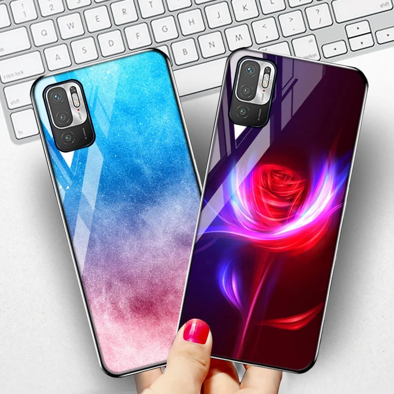 

Case For Xiaomi Poco M3 Pro Case Luxury Tempered Glass Funda Redmi Note 10 Pro 10s Poco X3 NFC F3 Pocophone F1 F2 Note10 Covers