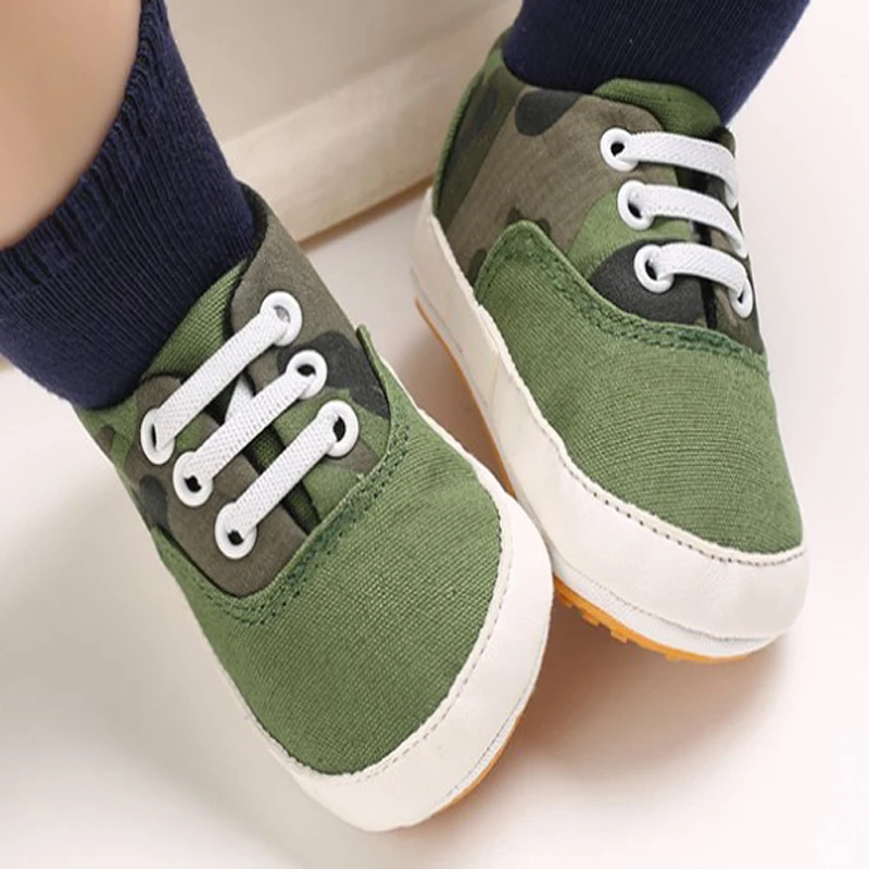 

SandQ Baby Boys Canvas Shoes Camouflage Checkered Slip On Casual New Antislip Sole Cuna Bebe Zapatos Chaussure 0-12M Toddler