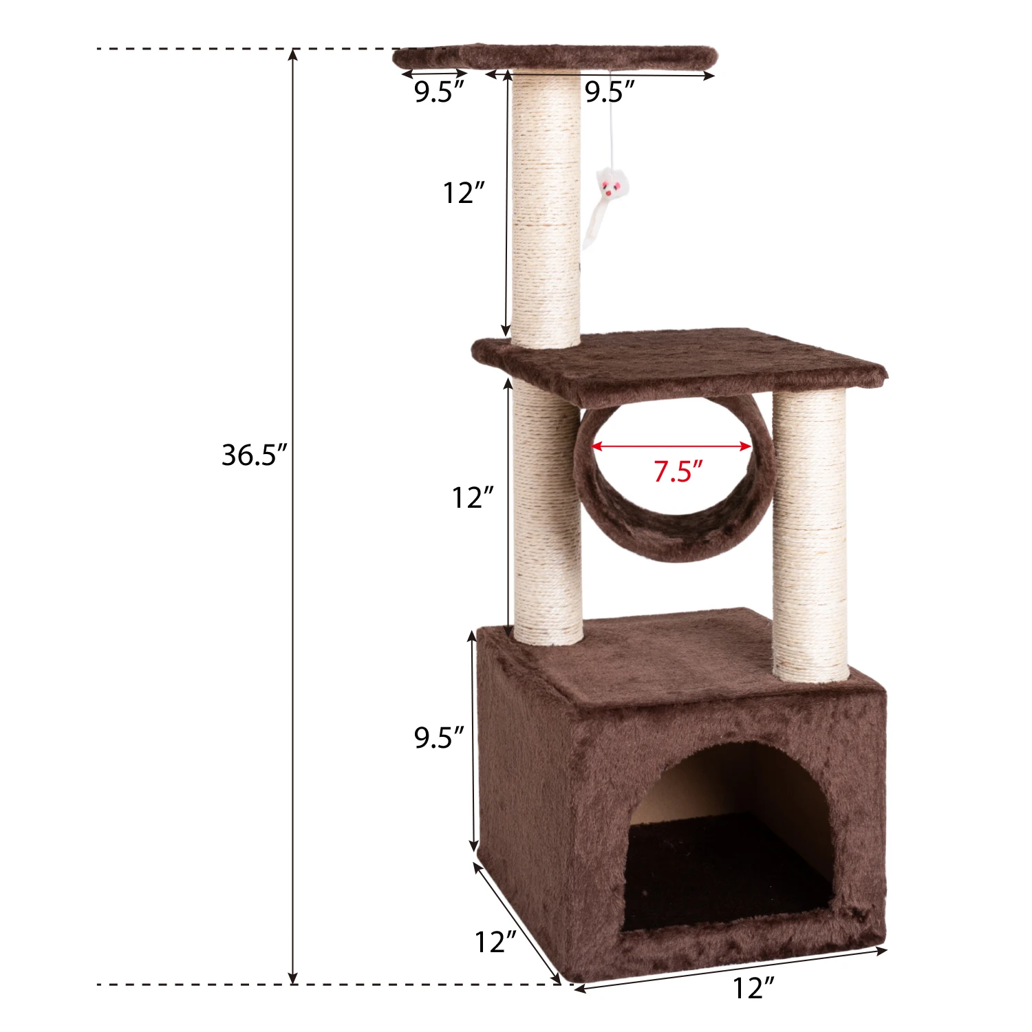 

(US)New Arrival FX-72 36" Solid Cute Sisal Rope Plush Cat Climb Tree Cat Tower Pet House Kitten Perches Cat's House Cat's Toys