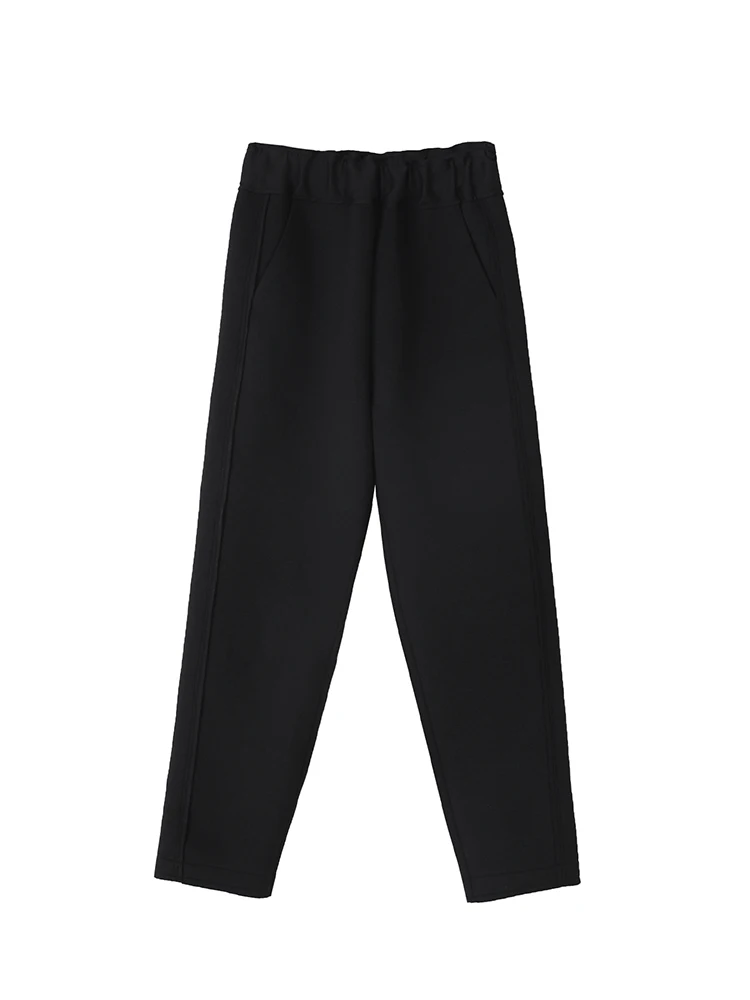 

Trousers Pants Office-Wear Vintage Black Elegant High-Waist Women Thick Harem Mujer Autumn
