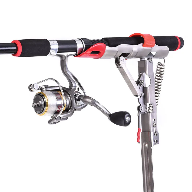 

Fishing Tool Stainless Steel Automatic Spring Fishing Rods Holders Adjustable Sensitivity Folding Fishing Bite Bracket