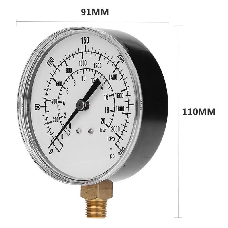 Ts-Y90 1/4 дюймов Npt 3 5 Боковое крепление для лица 0-300Psi 20 бар 2000Kpa Регулируемый мини