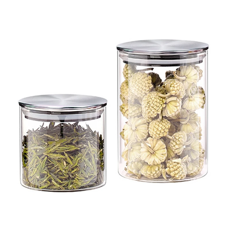 2 шт. стеклянная банка для хранения еды без свинца кухонные контейнеры закрытые