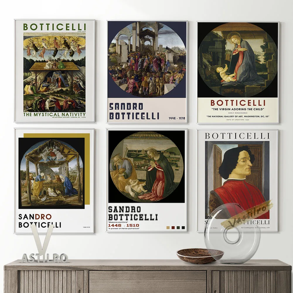 

Sandro Botticelli Exhibition Museum Retro Prints Poster Modern Wall Art Bedroom Home Decor Vintage Canvas High Quality Painting