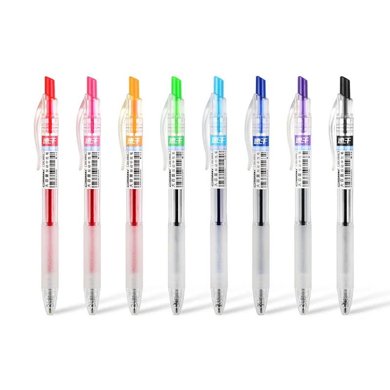 

8pcs Quick-drying Gel Pen Set 0.5mm Color Signature Pen Carbon Pens for Journaling Drawing Doodling Notetaking DS-085S