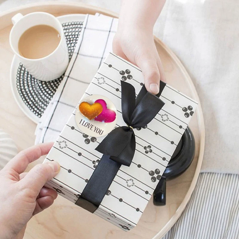 

500Pcs/Roll 2.5CM Valentine's Day Red Heart Love Stickers for Romantic Wedding Pretty Gift Cards Envelope Sealing Labels Packing