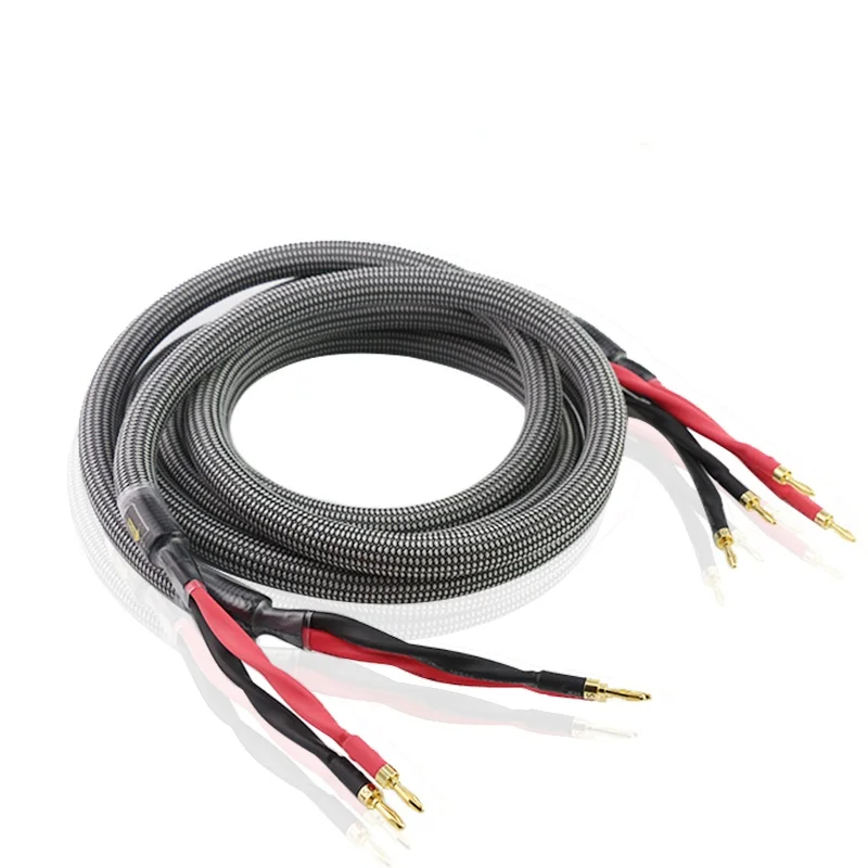 Аудиофил M2.4S Single Crystal медный кабель для динамика Банановый штекер Bi-wire HiFi Audio Line |