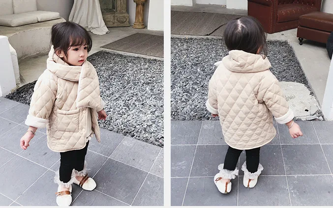 Одежда с хлопковой подкладкой для девочек очень мягкое бархатное плотное пальто