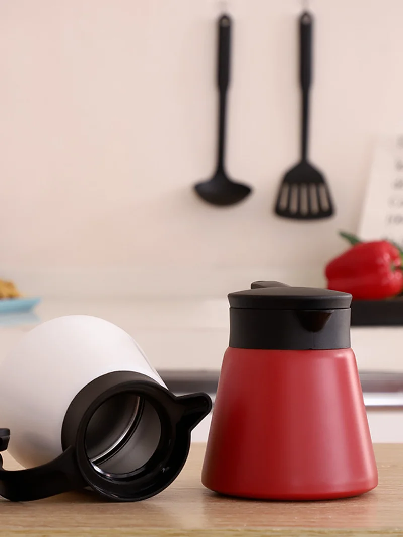 

Coffee pot glass teapot-304 stainless steel double wall vacuum insulation, cool handle, non-slip silicone bottom 600ml