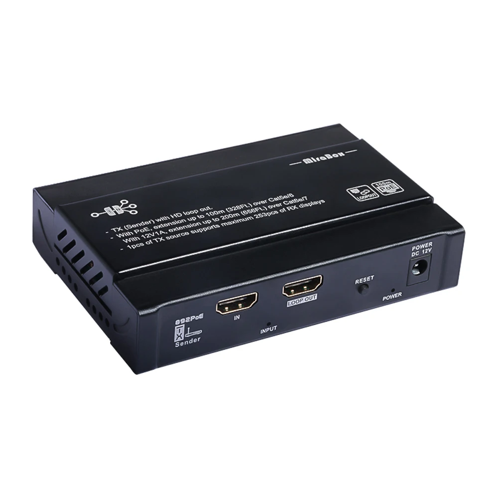 1080P HDMI PoE 1TX to multi RX Extender over IP/TCP Single Network by RJ45 cat5 cat5e cat6 Transmitter Receiver | Электроника
