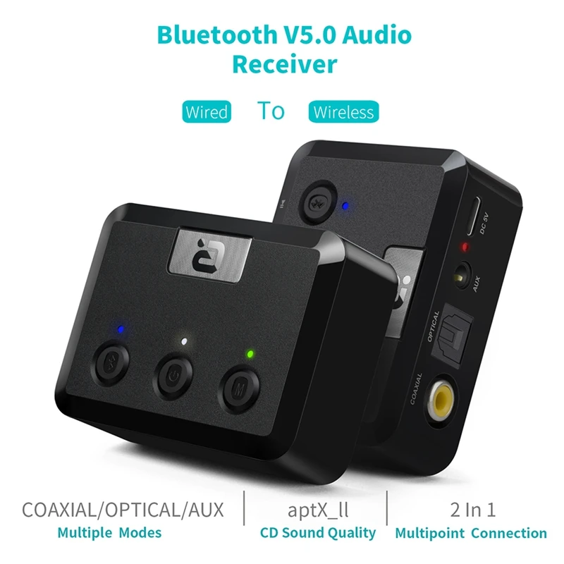 Беспроводной Bluetooth 5 0 o-ресивер MR235 APTX оптический коаксиальный и 3 мм Aux музыкальный