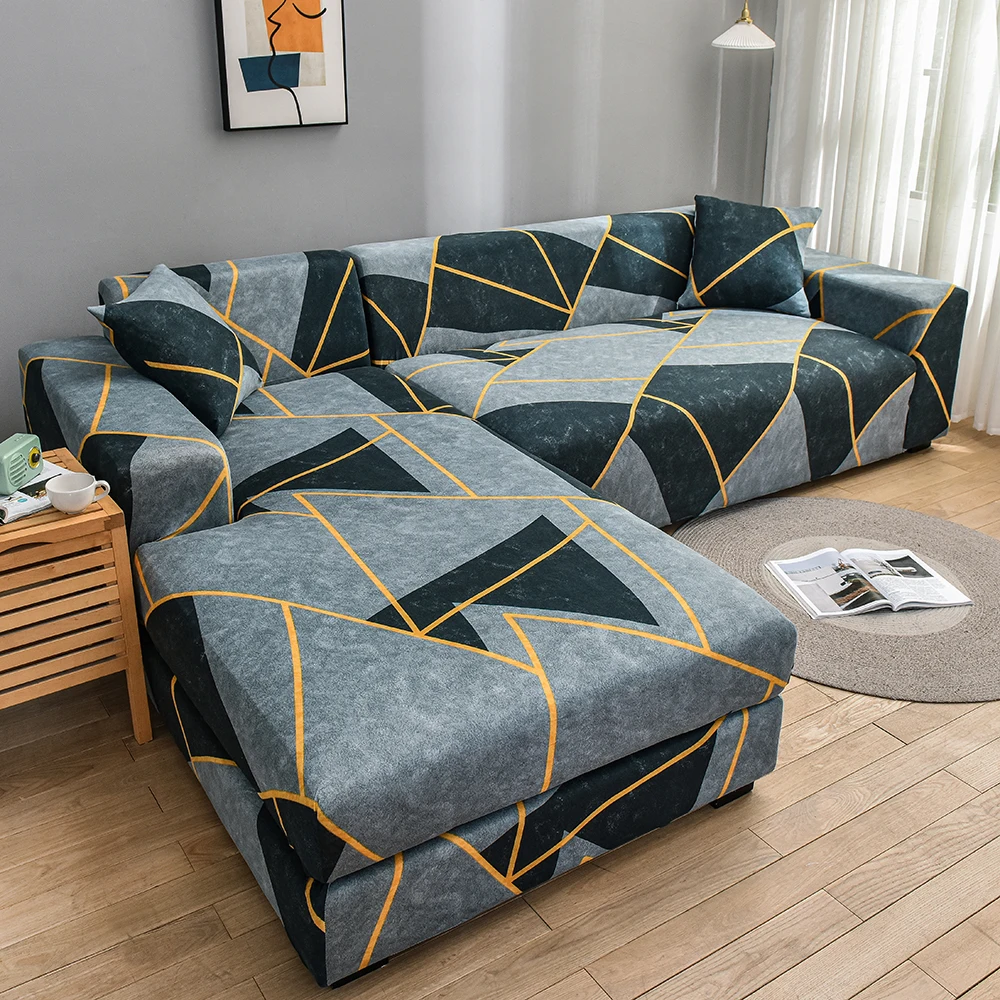 Elastic Sofa Cover Stretch Sectional Corner Couch Universal For Living Room 1/2/3/4 Slipcover L Shaped need buy 2pcs | Дом и сад