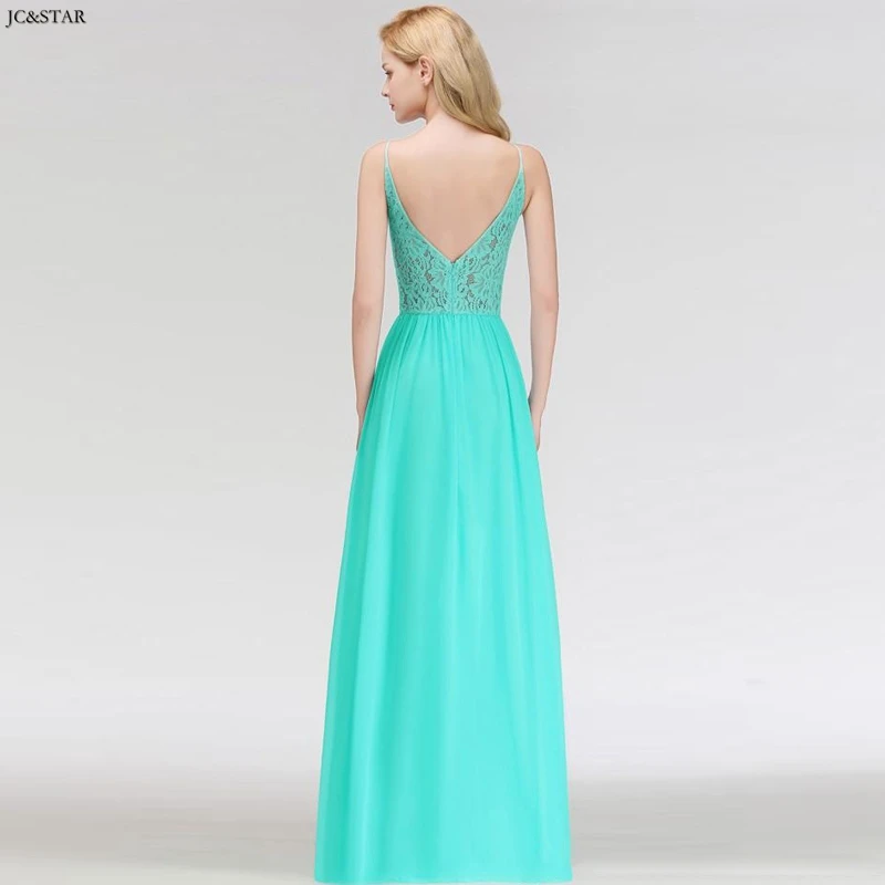 Бирюзовое платье подружки невесты Новое Кружевное шифоновое сексуальное с