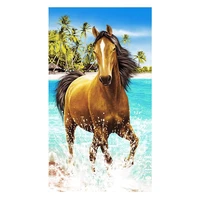 bathroom bedroom outdoor camping beach towels polyester rectangle 180 100cm horse cute dog
