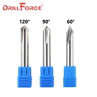 Вольфрамовая твердосплавная Зенковка с ЧПУ, фреза для фаски, фреза для алюминия, меди, 60 90, 120 градусов, торцевая фреза