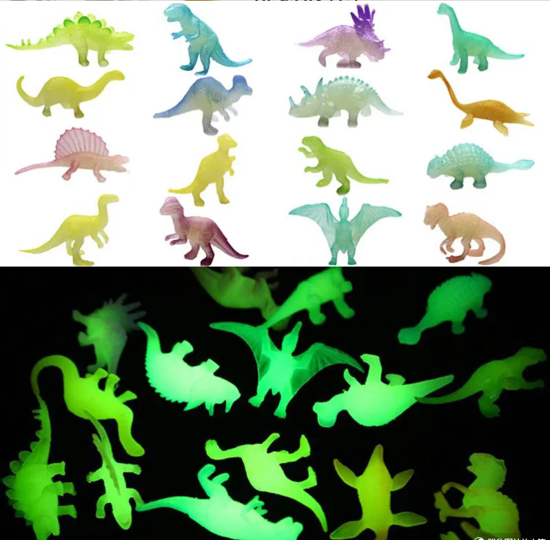 

16pcs/set Mini Luminous Jurassic Noctilucent Dinosaur Toys Glow In The Dark Dinosaurs Baby Boys Gift for Children Novelty Model