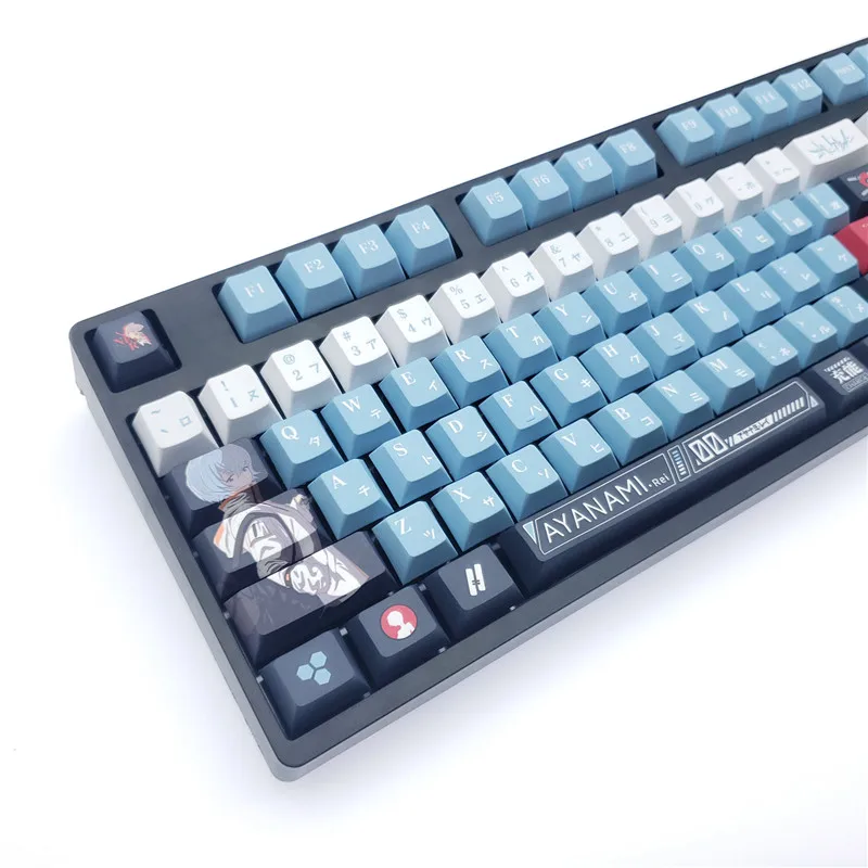 Игровая механическая клавиатура Genshin Impact с мультяшными героями игры PBT 108