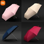 Зонт Автоматический Xiaomi женский с защитой от УФ-излучения, плоский складной зонт, ультралегкий дорожный с 6 ребрами от дождя и солнца