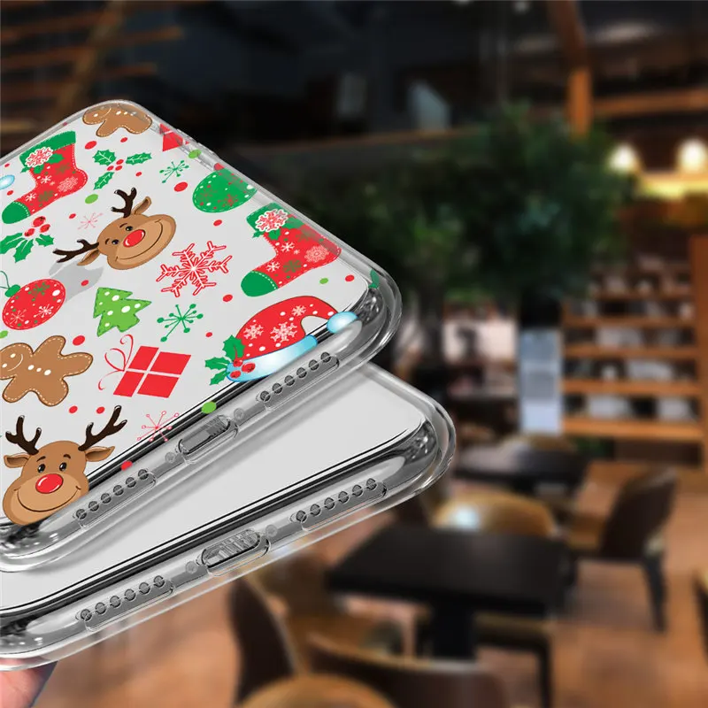 Christmas New Year Gifts Elk Snow Phone Case For iPhone 14 Plus Pro 11 12 13 Mini Pro X XR XS Max 8 7 6 6s Plus Santa Soft Cover