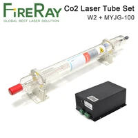 fireray reci w2 t2 90w 100w co2 laser tube dia 80mm 65mm power supply 100w for co2 laser engraving cutting machine