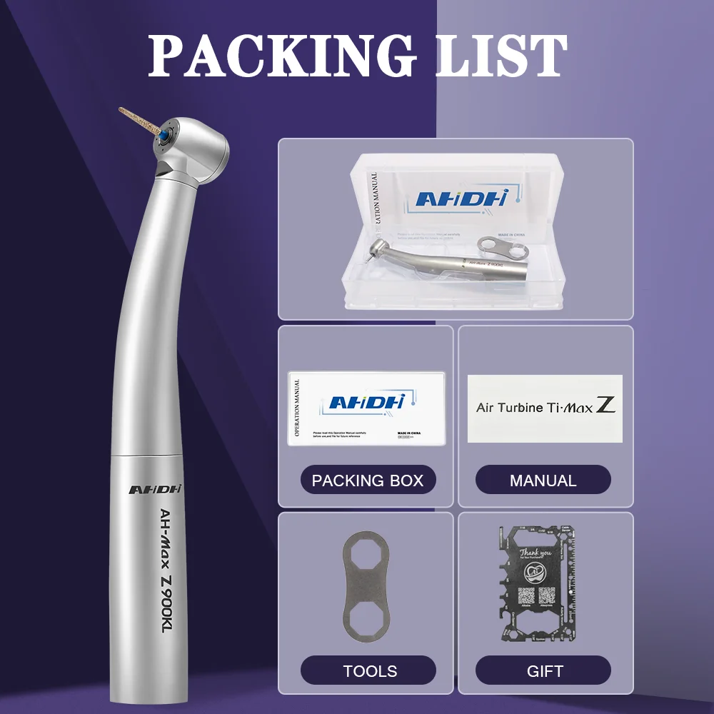 

Z900KL Standard Head Air Turbine High Speed Handpiece Dental LED Light 2/4/6 Hole Consumables Products