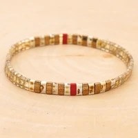 tila beads woven rainbow stripes beaded small bracelet women multi layered wear bracelet ladies adjustable trendy bracelets