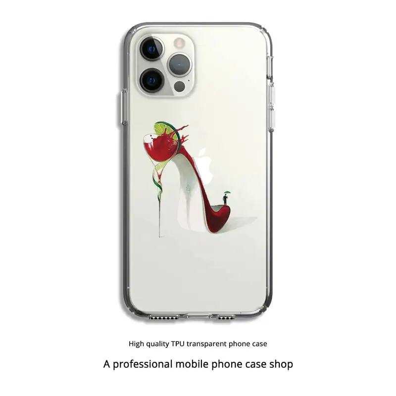 

Hot Wine Phone Case Clear Cover For Iphone 5 6 7 8 11 12 Plus XR X XS SE2020 11/12PRO Max Transparent Cases