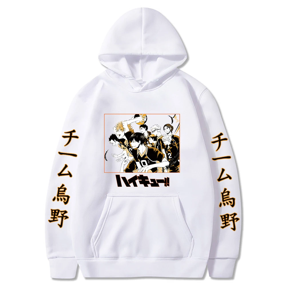 

Худи Haikyuu с японским аниме, осенний пуловер унисекс с длинным рукавом и графическим принтом манги, Модная креативная уличная одежда в стиле ...