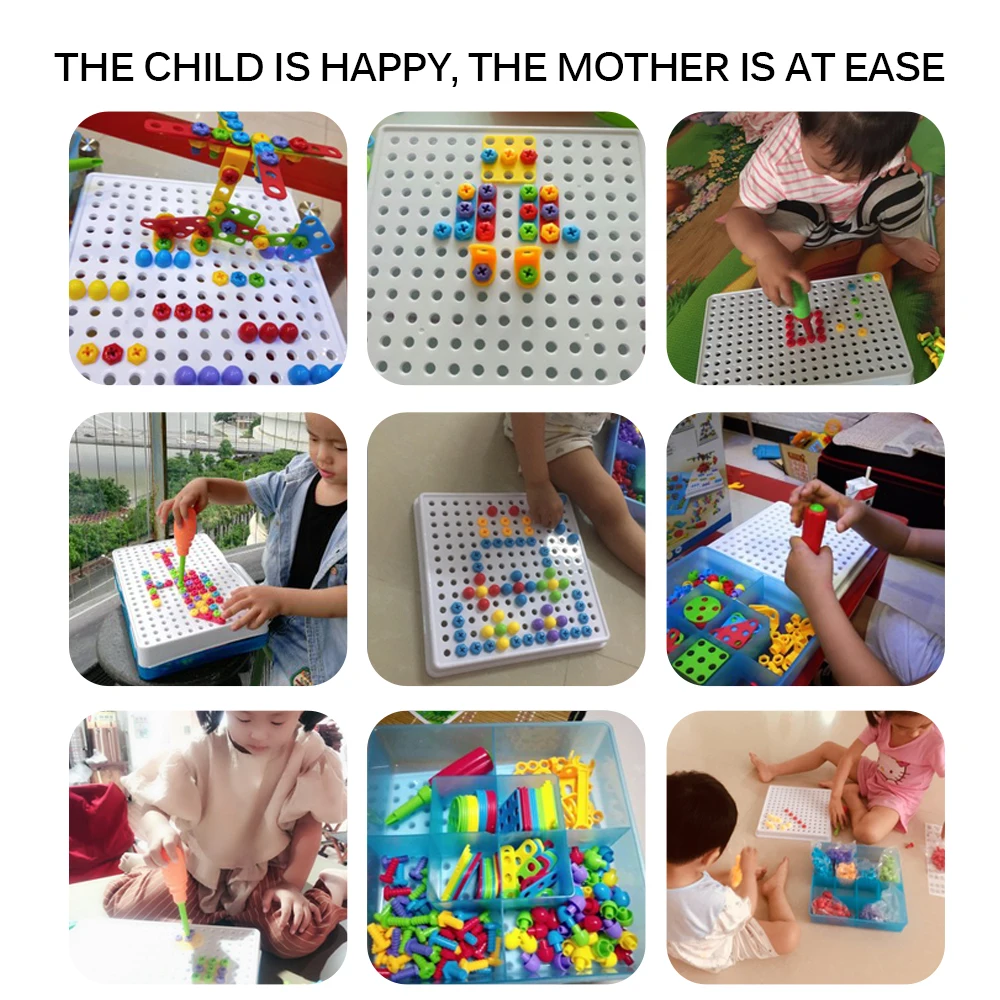 

Toy Drill Puzzle Kids Educational Toy Drill Screw Nut 3D Puzzle Kids DIY Tool Educational Game For Boy Girl Drill Screw Toy Set