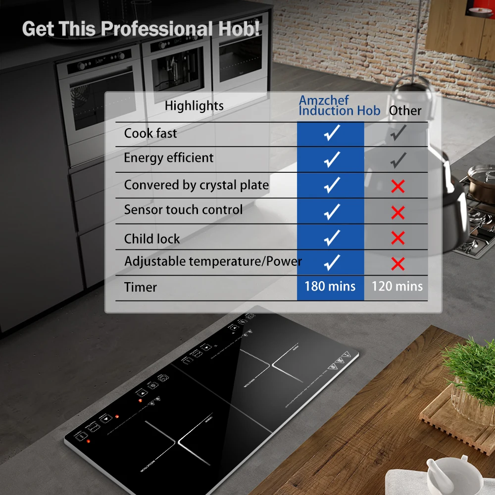 Amzchef Dual Cooker YL35-DC08 электрическая индукционная плита 10 уровней температуры