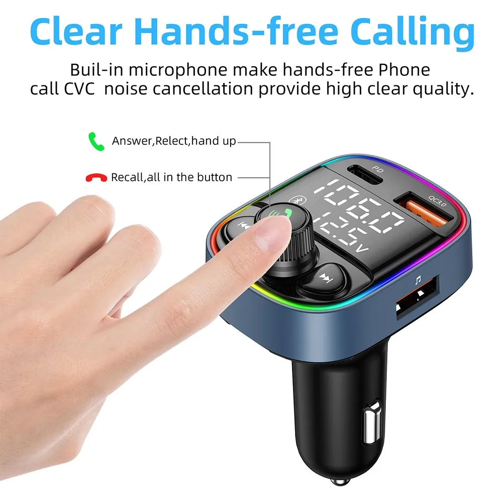 

1PC Car Charger 3 USB Charger Adapter FM Transmitter MP3 Player Wireless